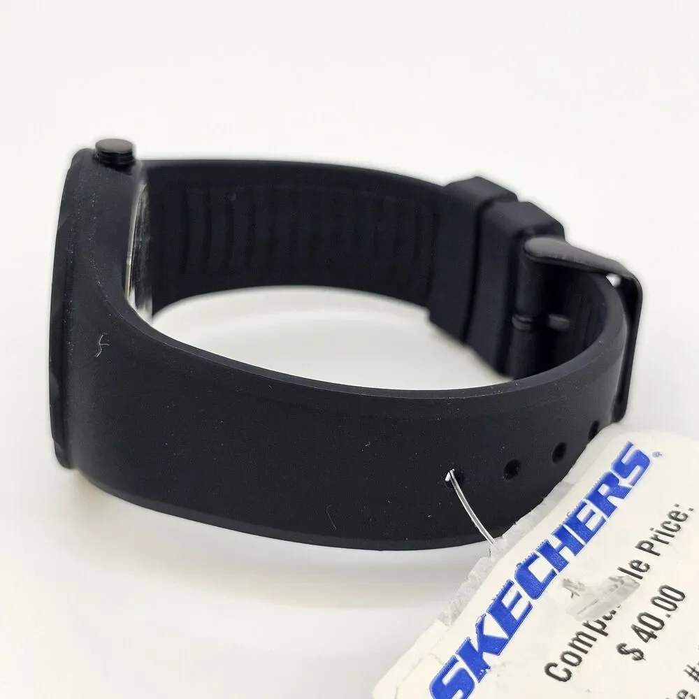 Skechers Unisex Watch‎ 42MM Black Dial Black Plastic Band Straps New Battery